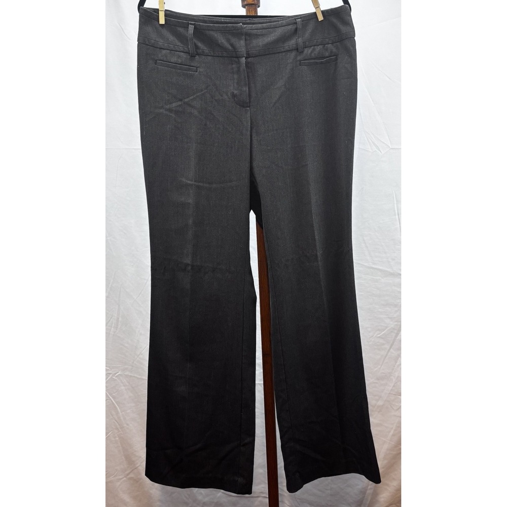 Apt 9 Dress Pants Modern Fit Women's Size 12 Mid Rise Straight Leg Charcoal Gray
